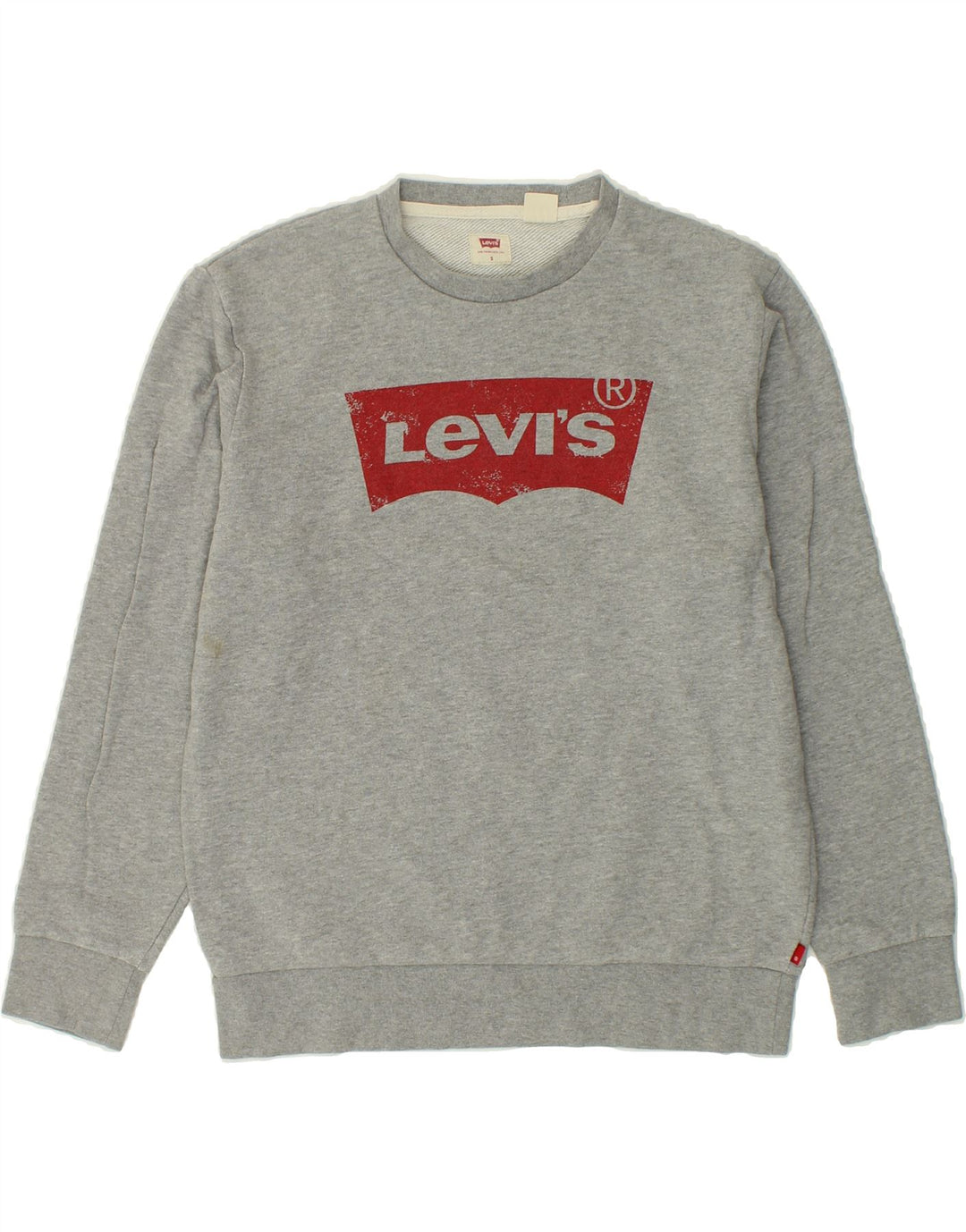 LEVI'S Womens Graphic Sweatshirt Jumper UK 10 Small Grey Cotton Vintage Levi's and Second-Hand Levi's from Messina Hembry 