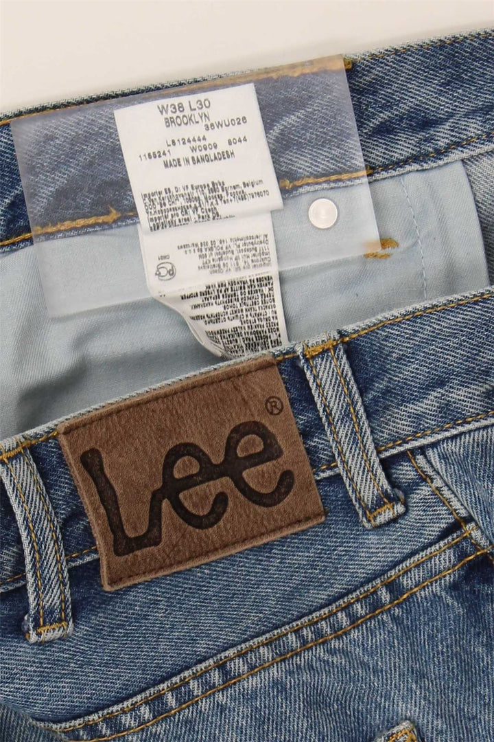LEE Mens Brooklyn Straight Jeans W38 L27 Blue Cotton