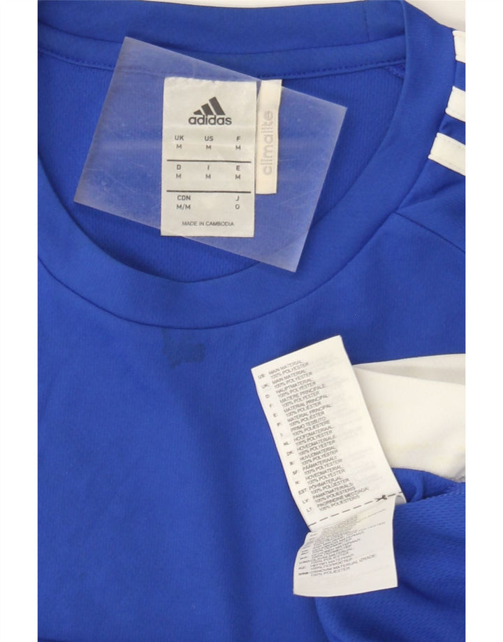 Adidas Herren Climalite T-Shirt Top Mittelblaues Colourblock-Polyester