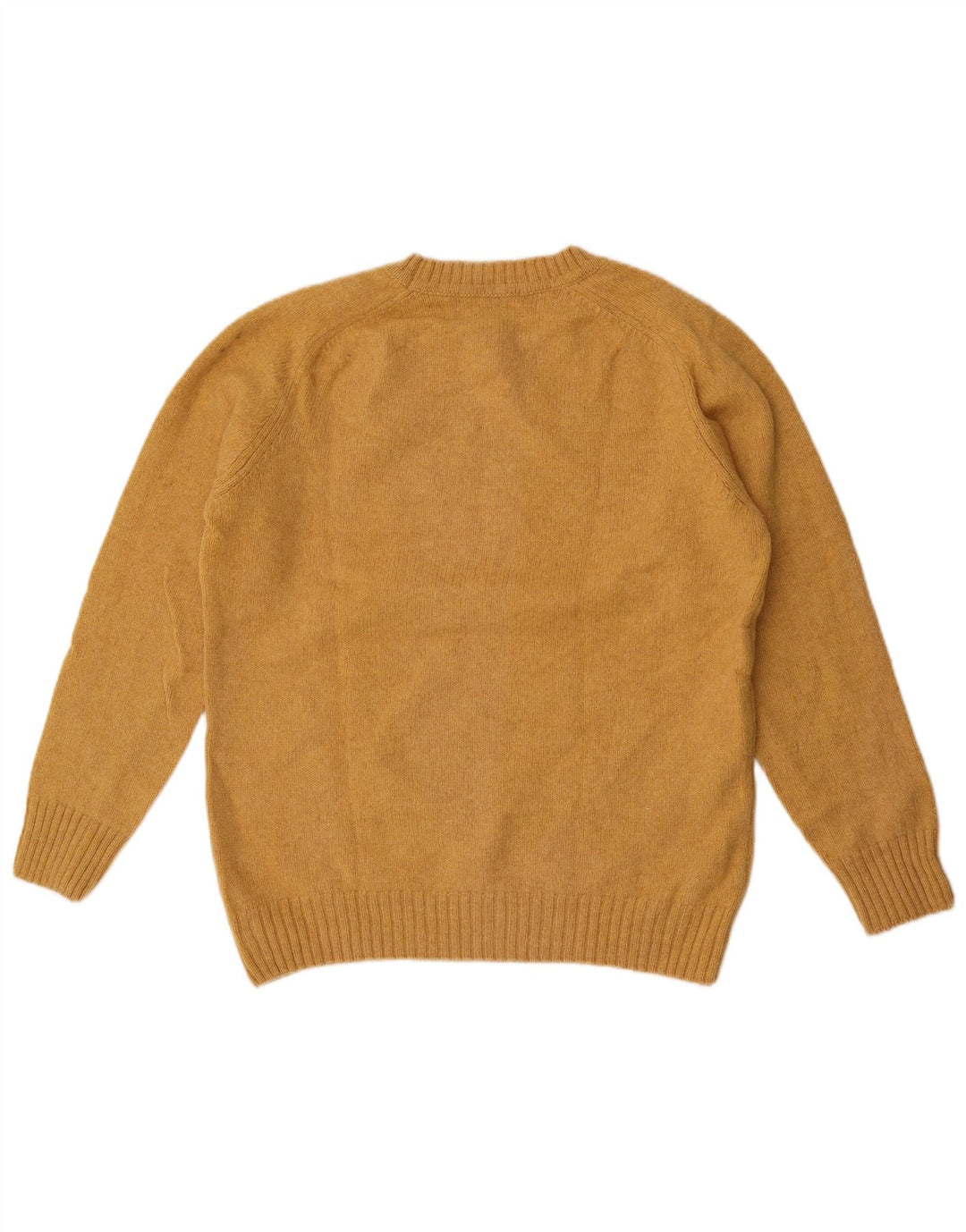 Zara Mens Crew Neck Jumper Sweater XL Yellow Wool