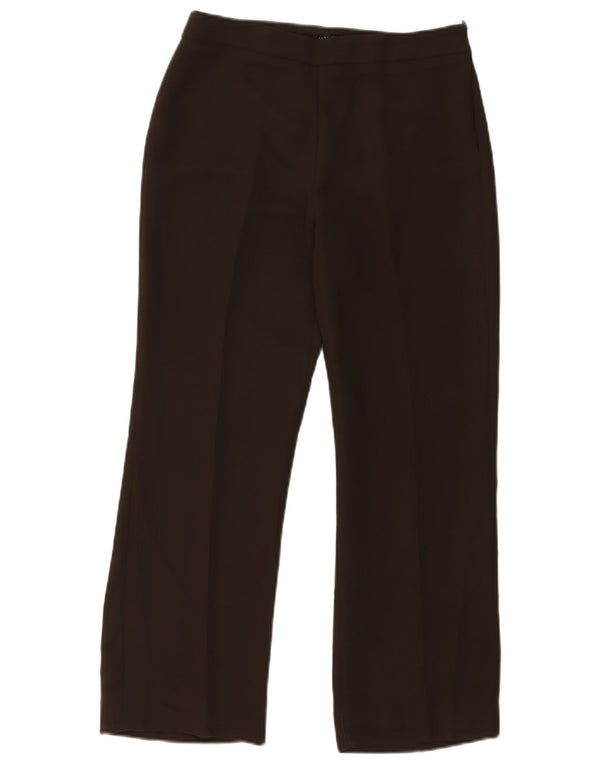 Zara Mujer Pantalón Casual Recto EU 40 Medium W30 L28 Marrón Poliéster