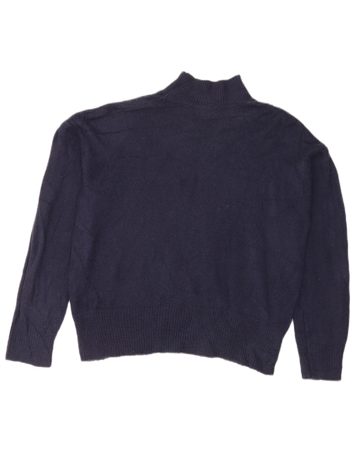 Maglione maglione a collo alto da donna Marks & Spencer UK 14 blu navy medio
