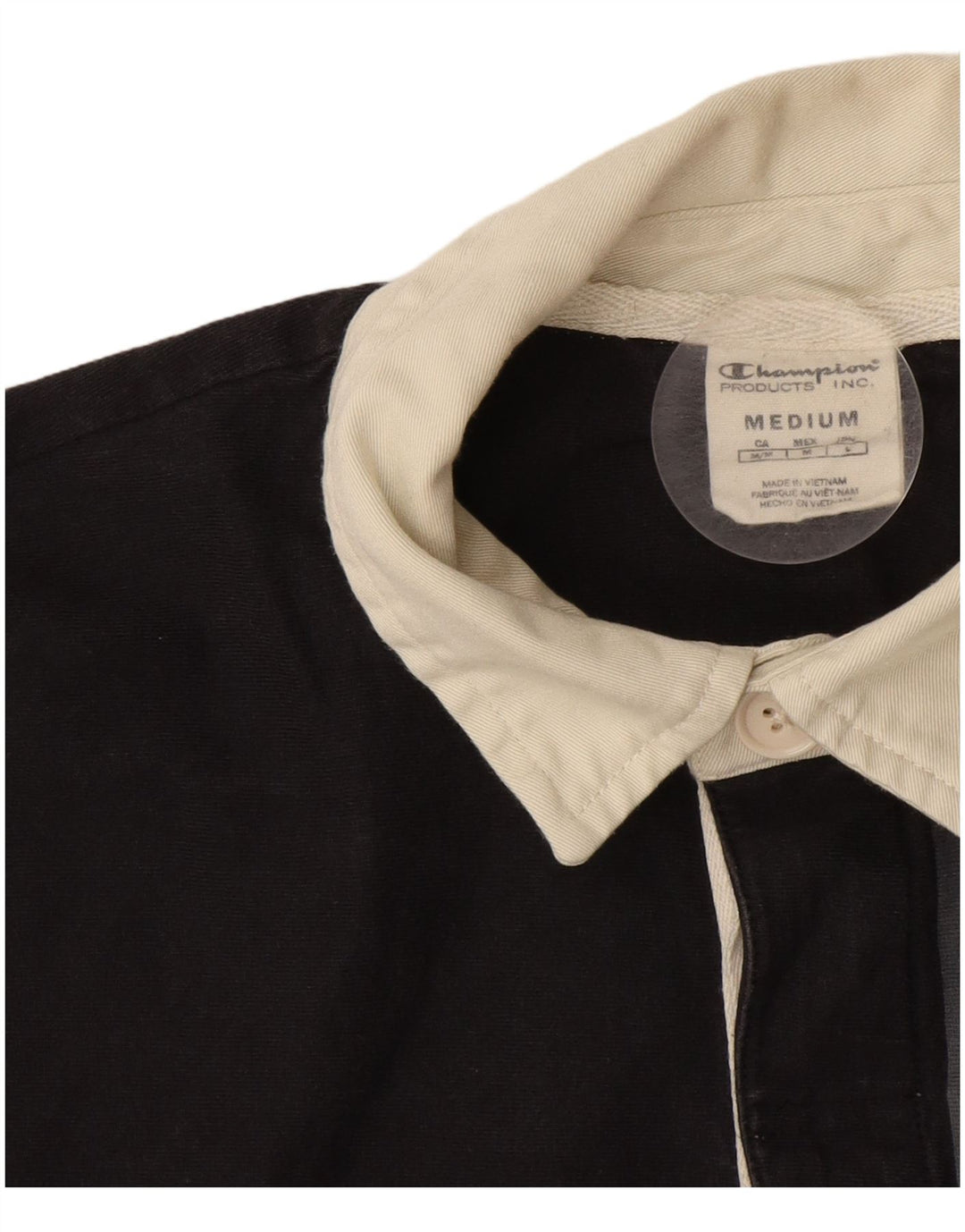 Champion Mens Long Sleeve Rugby Polo Shirt Medium Grey Colourblock