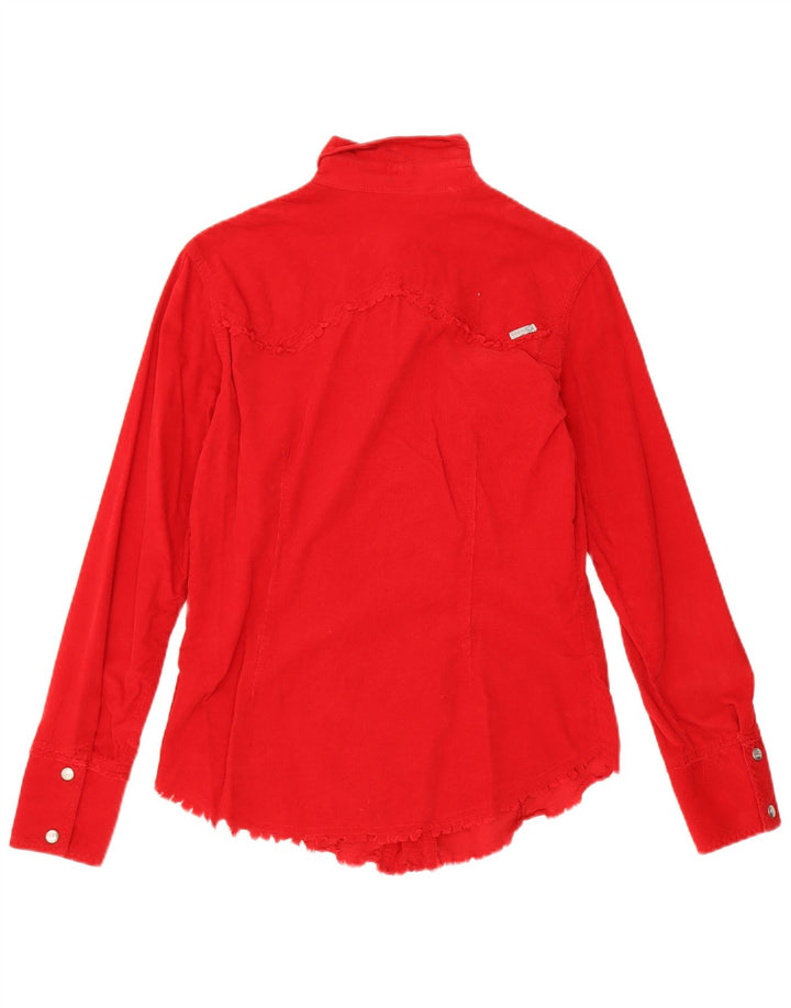 Phard Womens Corduroy Shirt UK 12 Medium Red Cotton