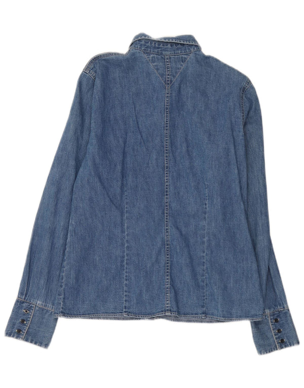 Tommy Hilfiger Womens Denim Shirt UK 12 Medium Blue Cotton