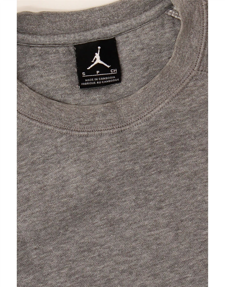 JORDAN Mens Sweatshirt Jumper Small Grey Cotton Vintage Jordan and Second-Hand Jordan from Messina Hembry 