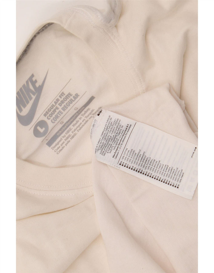 Nike T-shirt coupe classique pour homme en coton blanc Taille L