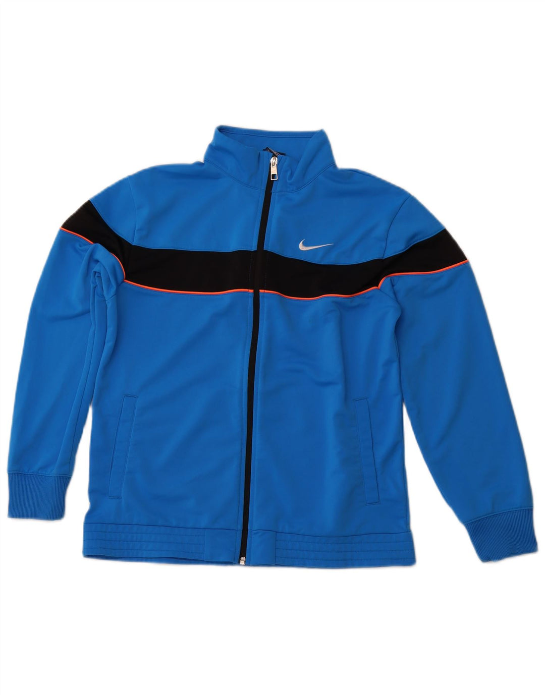 NIKE Boys Tracksuit Top Jacket 13-14 Years XL  Blue Colourblock Polyester