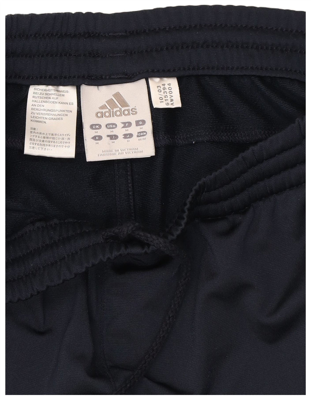 ADIDAS Mens Tracksuit Trousers Medium  Navy Blue Polyester