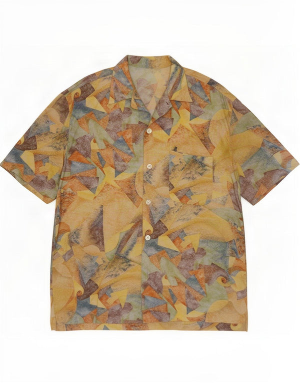 Camicia da uomo vintage taglia 42 16 1/2 grande color block multicolore