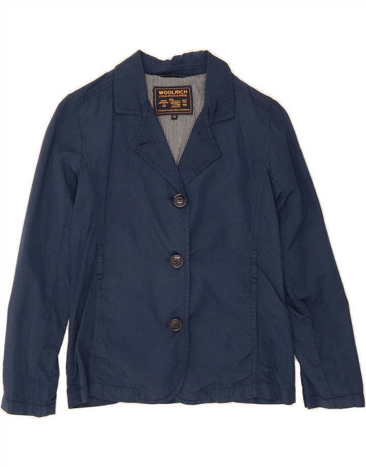 WOOLRICH Girls 3 Button Blazer Jacket 9-10 Years Navy Blue Nylon Vintage Woolrich and Second-Hand Woolrich from Messina Hembry 