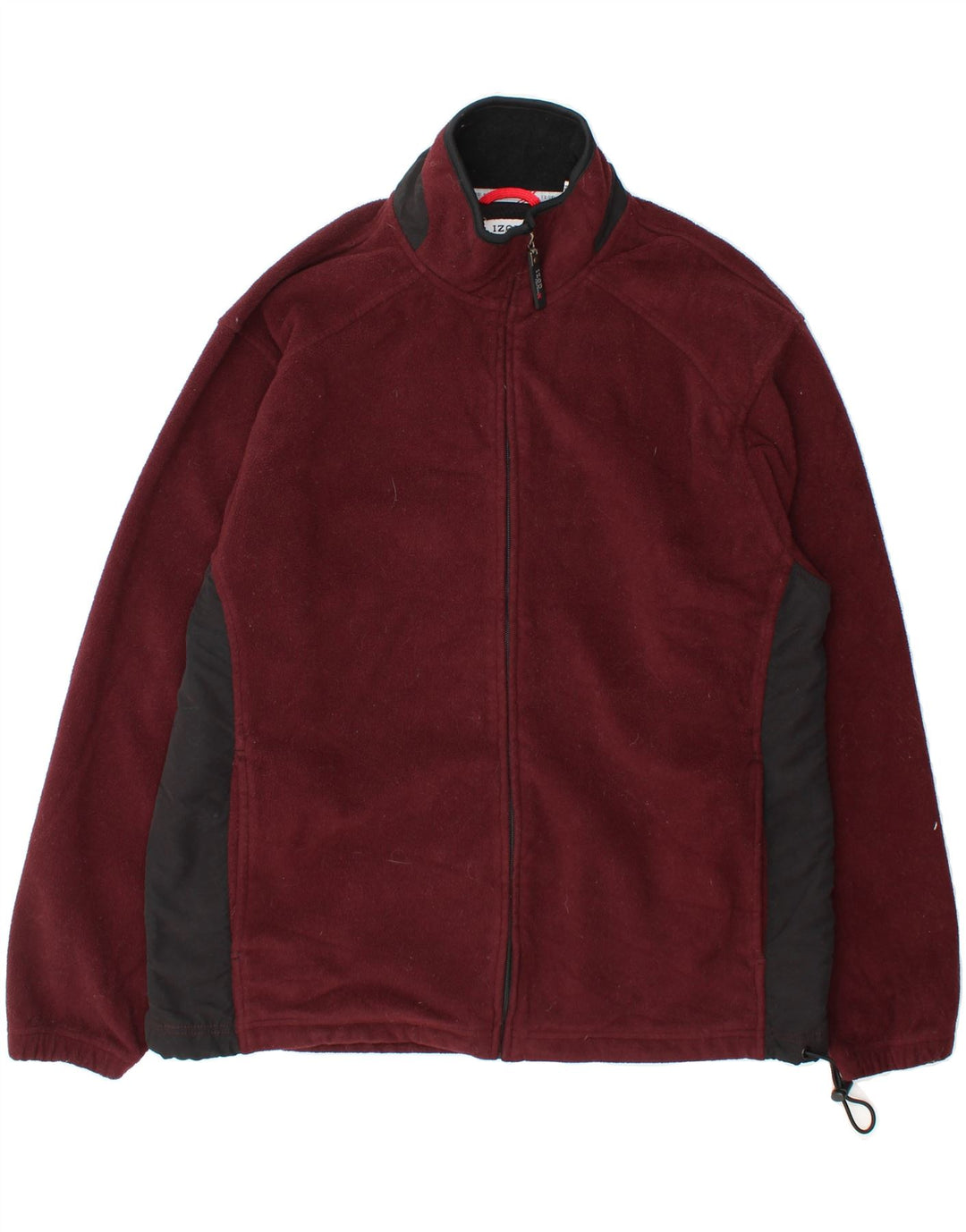 IZOD Mens Fleece Jacket UK 40 Large Burgundy Colourblock Polyester Vintage Izod and Second-Hand Izod from Messina Hembry 