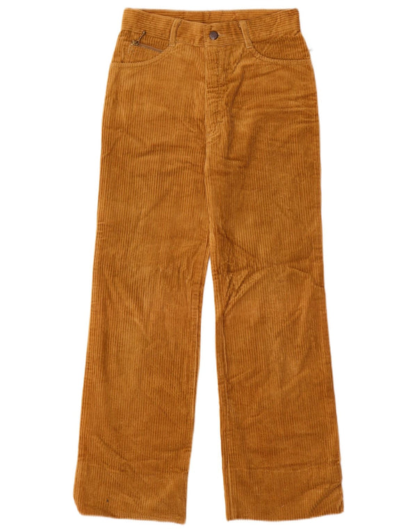 Vintage Womens Wide Leg Corduroy Trousers W28 L28 Beige Cotton