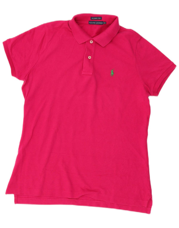 Ralph Lauren Womens Polo Shirt Large Pink Cotton