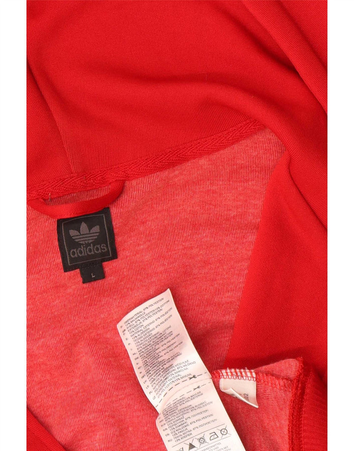 Adidas Hættetrøje med lynlås til mænd Stor rød polyester