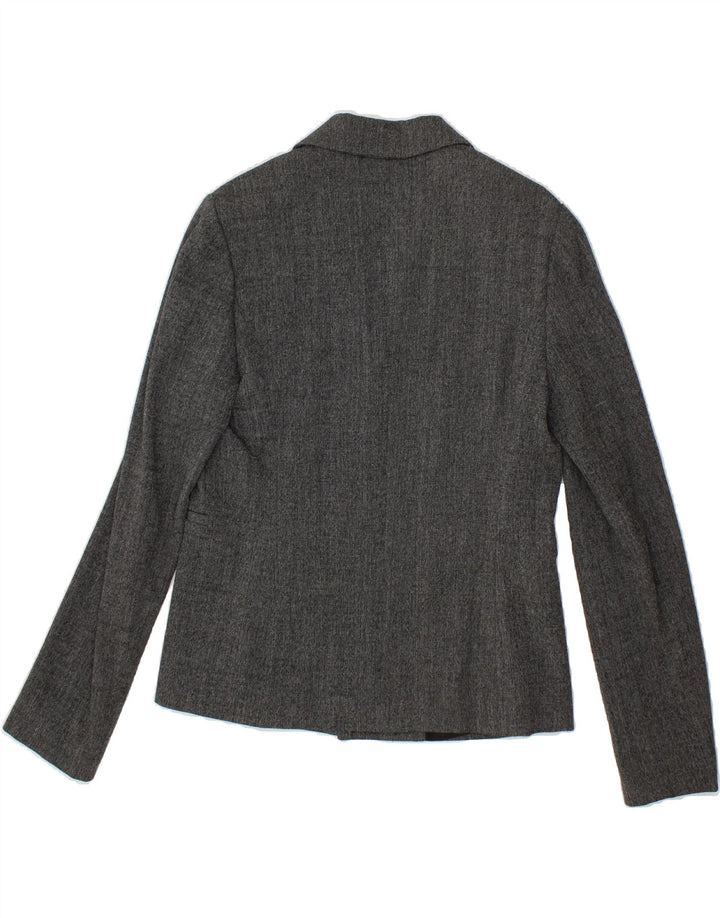 PINKO Womens 1 Button Blazer Jacket UK 12 Medium Grey Viscose Vintage Pinko and Second-Hand Pinko from Messina Hembry 