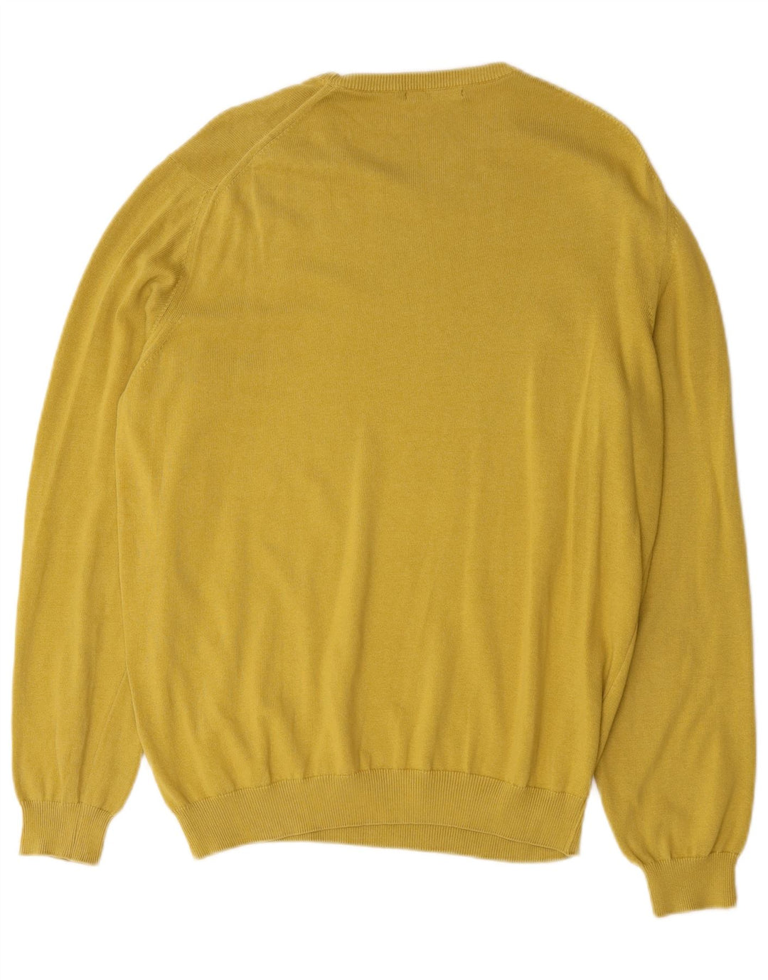Massimo Dutti Mens Boat Neck Jumper Sweater 2XL Yellow