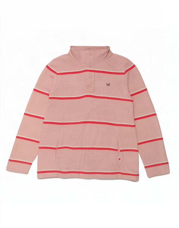 Crew Clothing Felpa da donna Maglione UK 12 Medium Pink Striped