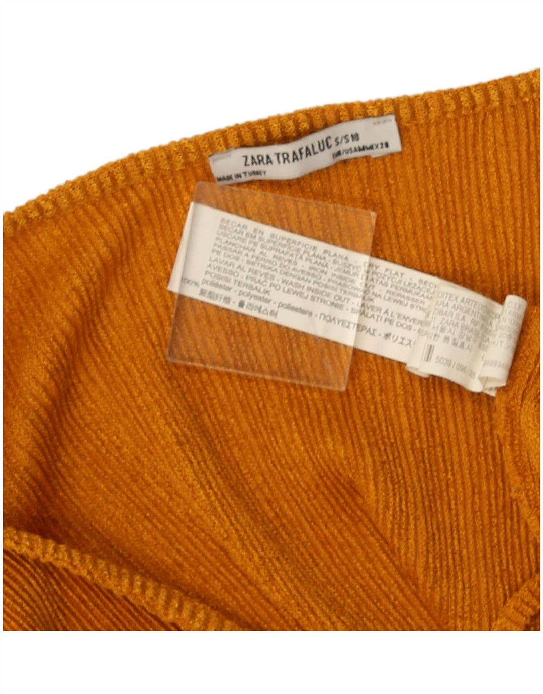 Zara Dame Trafaluc Crop Batwing Bluse Top UK 14 Medium Orange Polyester