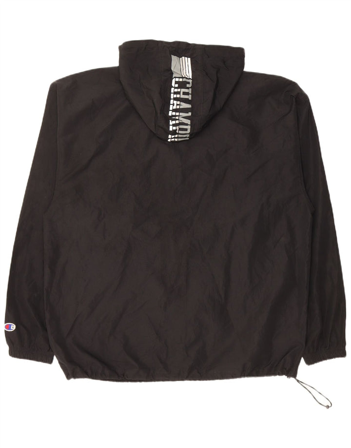 Champion Chaqueta impermeable tipo pulóver gráfico para hombre Reino Unido 40 Grande Poliéster negro