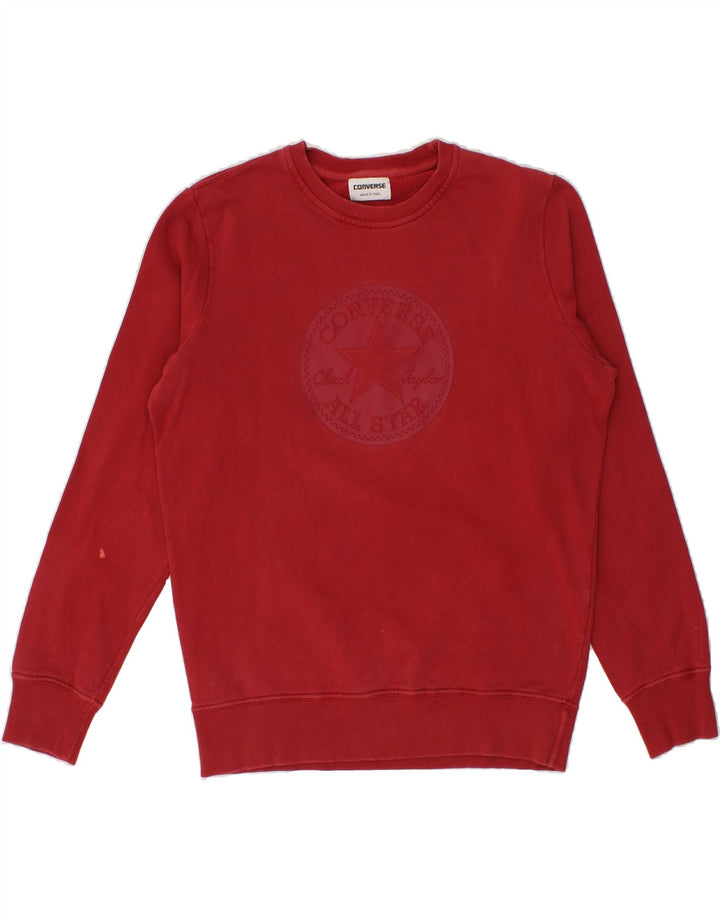 CONVERSE Mens Graphic Sweatshirt Jumper Medium Red Cotton Vintage Converse and Second-Hand Converse from Messina Hembry 