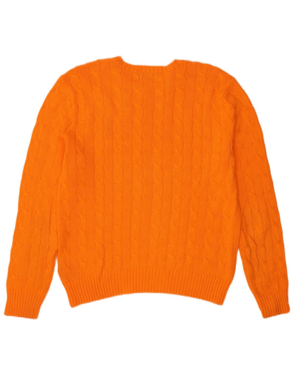 Polo Ralph Lauren Mens Crew Neck Jumper Sweater Medium Orange Cotton