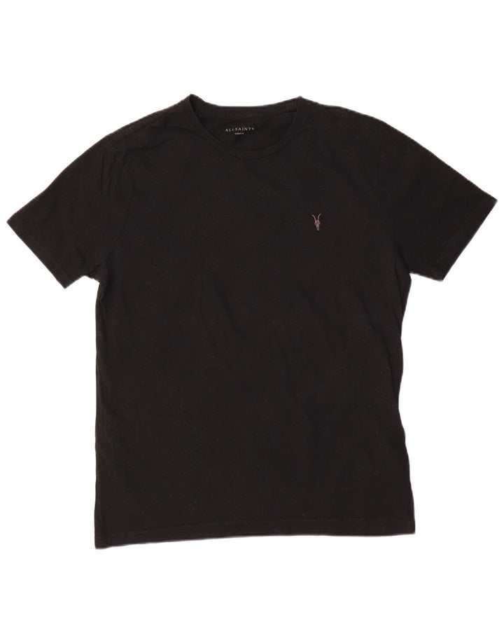 All Saints Mens T-Shirt Top Medium Black Cotton