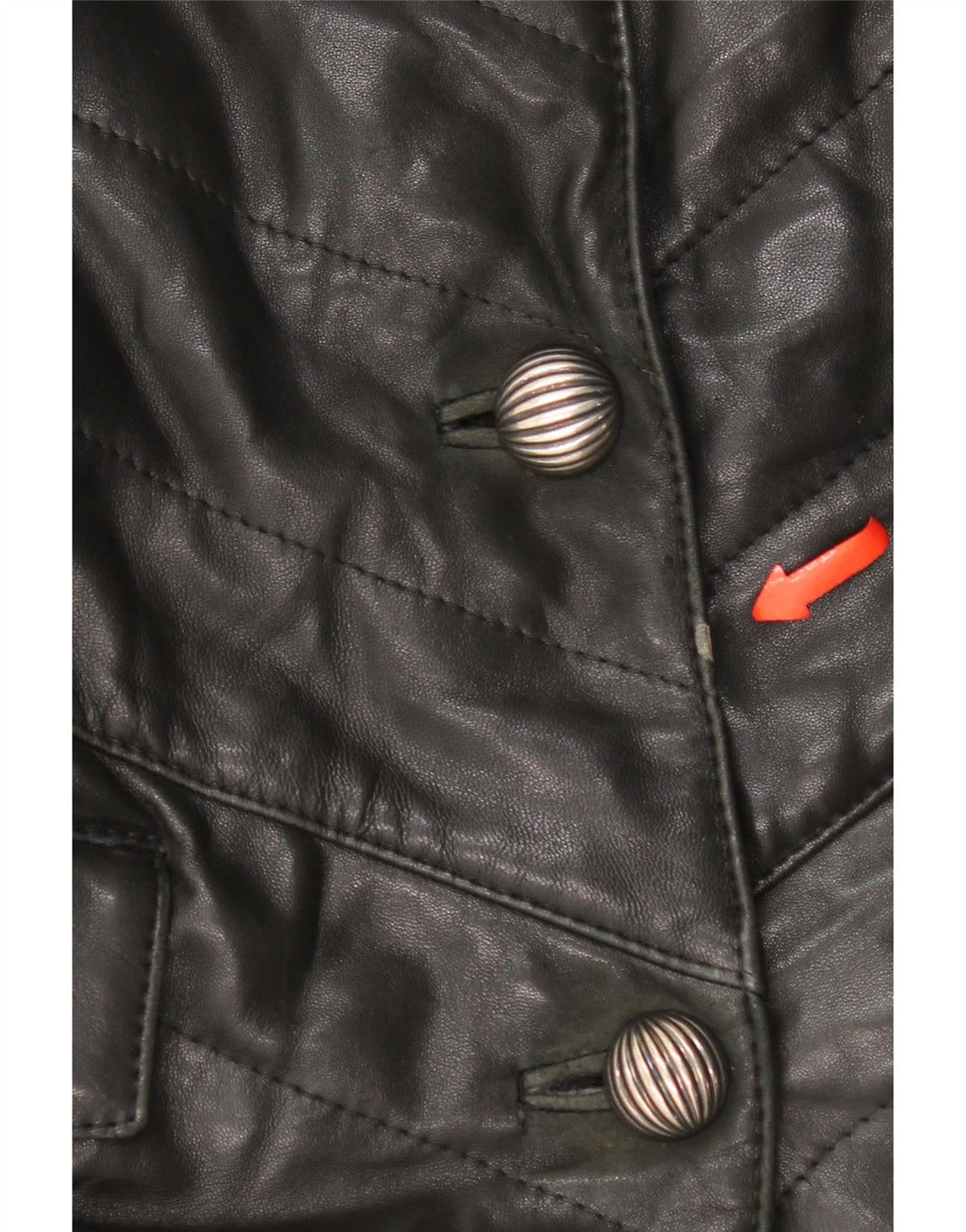 Vintage Womens Leather Coat UK 14 Medium Black Leather