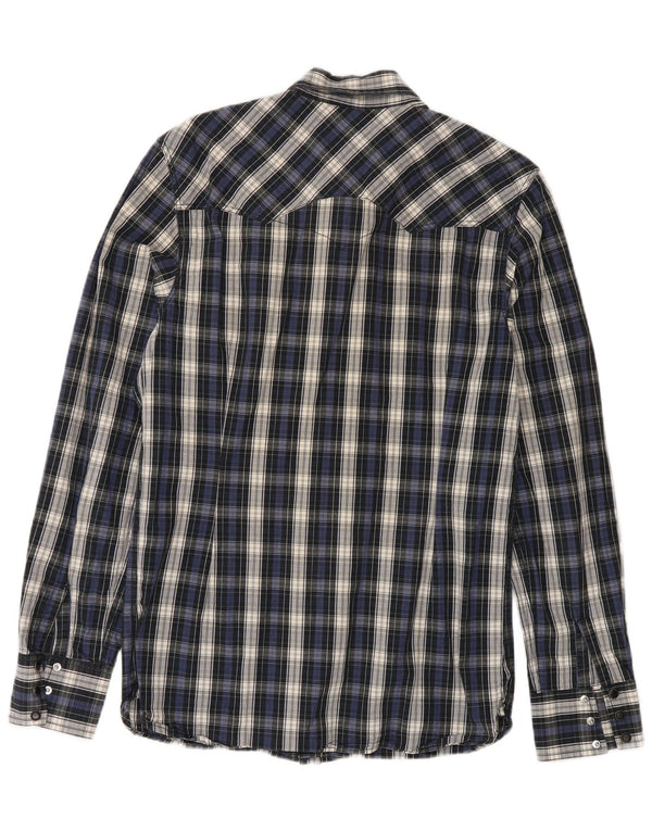 Camisa masculina Levi's média xadrez azul marinho algodão
