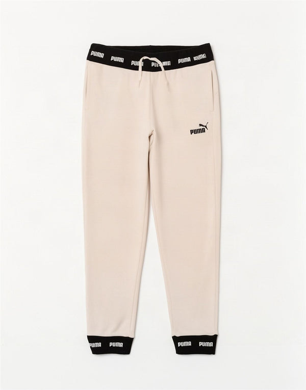 Pantaloni da tuta grafica da uomo Puma Joggers XS in cotone color block bianco