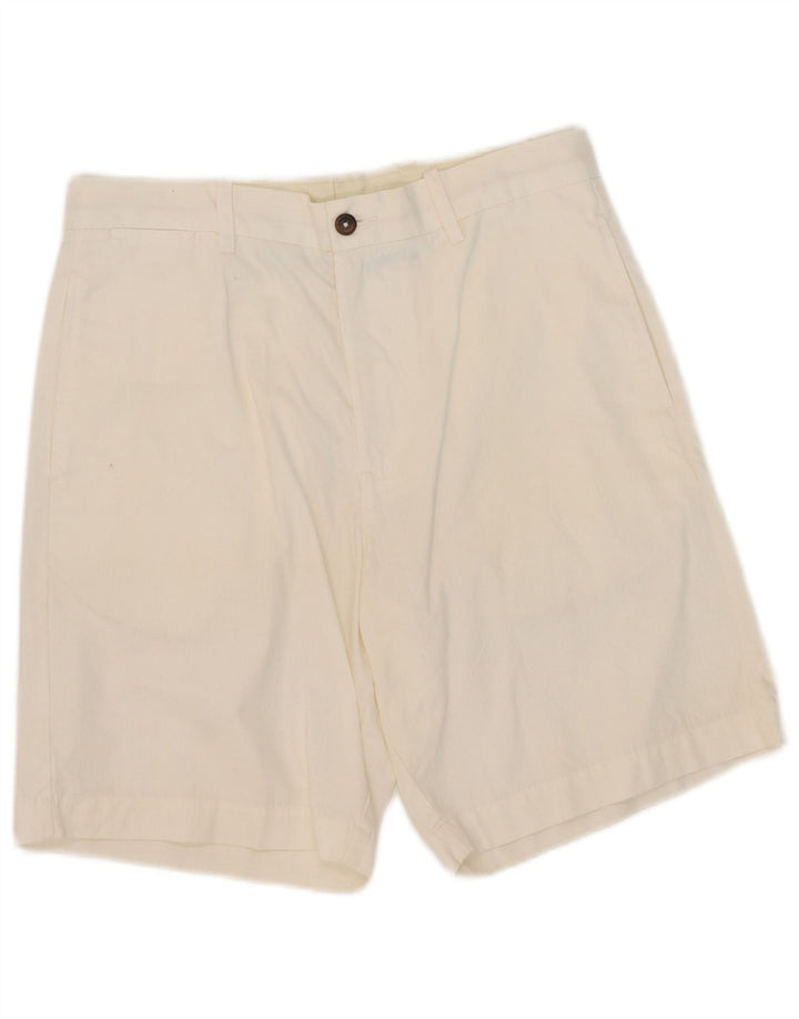 Marks & Spencer Womens Blue Harbour Chino Shorts W32 Large White Cotton