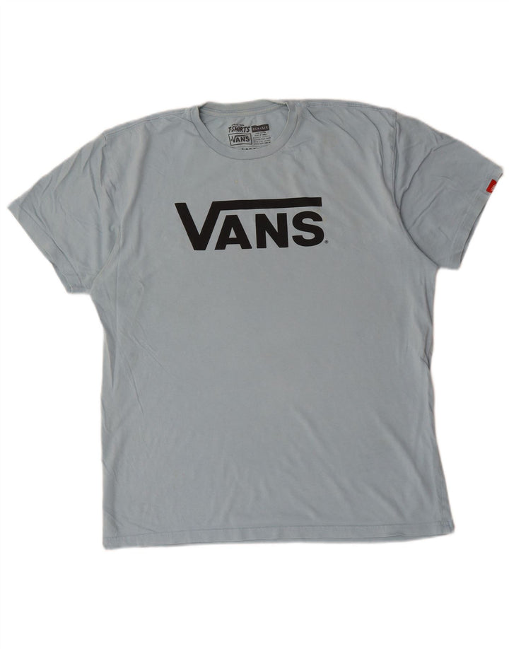 Vans Herre Grafisk T-Shirt Top Stor Blå Bomuld