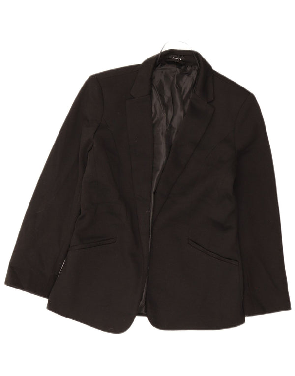 Oasis Womens Open Blazer Jacket UK 8 Small Black Polyester