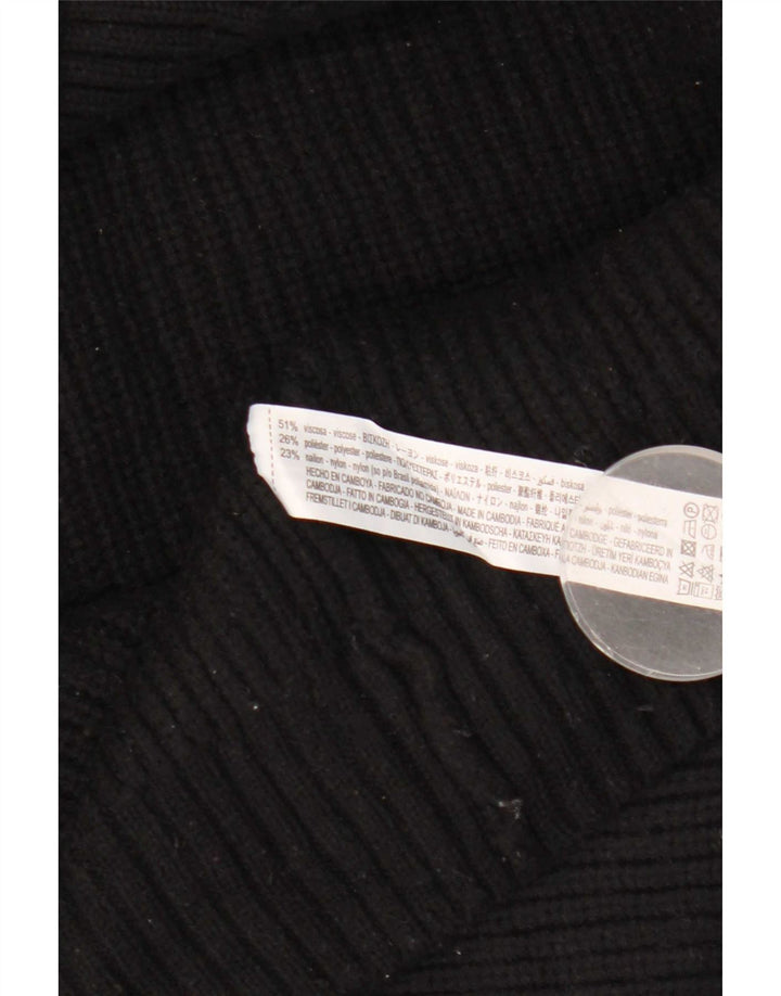 Zara Womens Off Shoulder Roll Neck Jumper Sweater UK 14 Medium Black