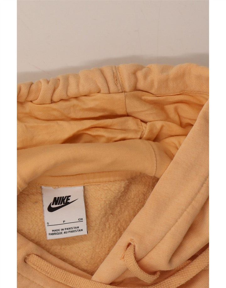 NIKE Mens Hoodie Jumper Small Orange Cotton