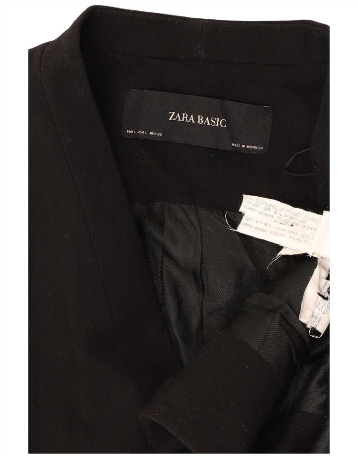 Zara Womens Blazer Jacket UK 16 Large Black Polyester