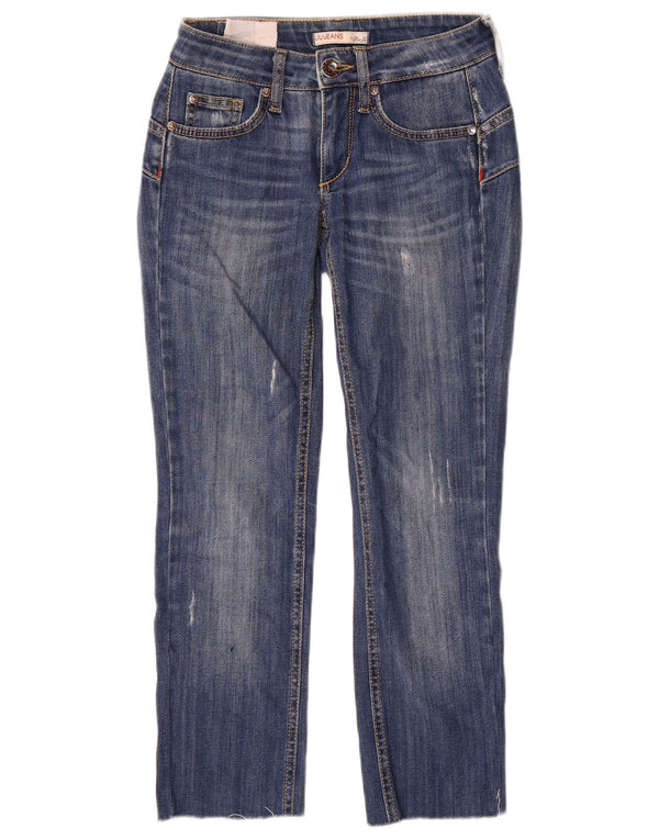 Jeans ritagliati effetto consumato da donna Liu Jo W24 L24 Blu