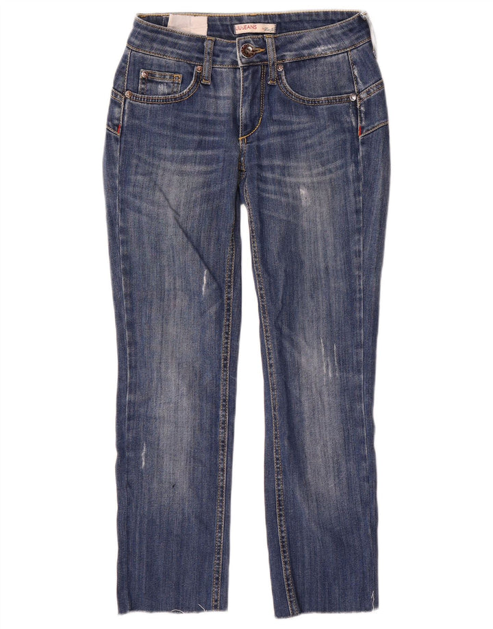 Jeans ritagliati effetto consumato da donna Liu Jo W24 L24 Blu