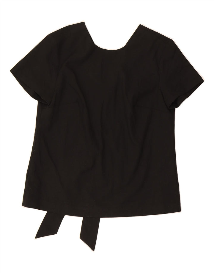 BANANA REPUBLIC Womens Crop Blouse Top UK 10 Small Black Polyester Vintage Banana Republic and Second-Hand Banana Republic from Messina Hembry 