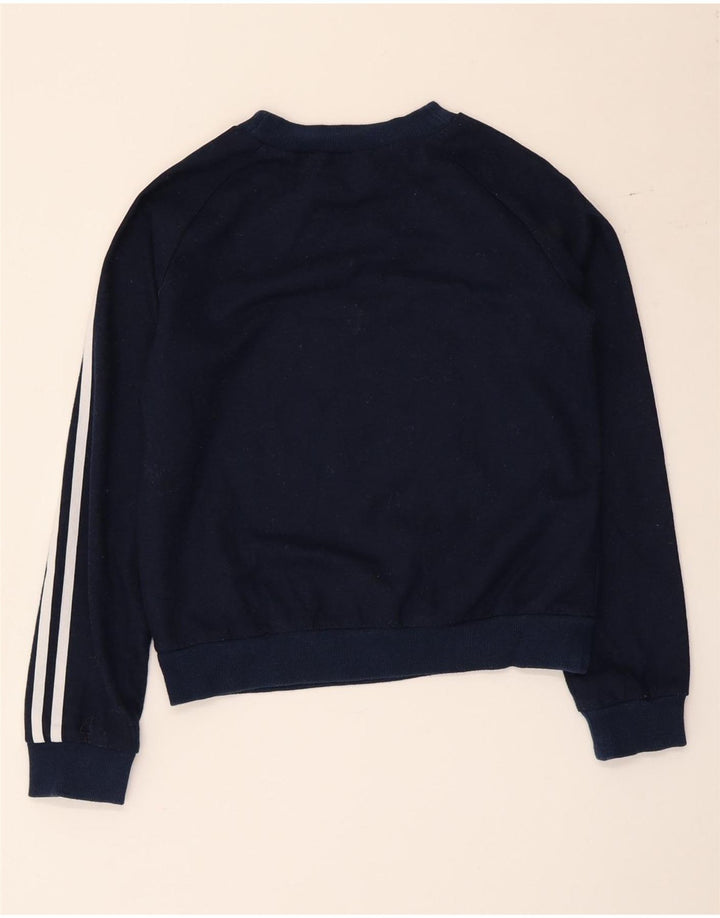 Adidas Mens Crop Sweatshirt Jumper UK 8 Small Navy Blue Polyester