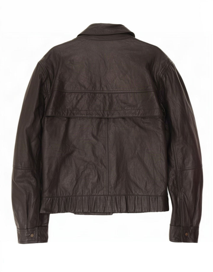 veste en cuir homme vintage IT 54 2XL Noir