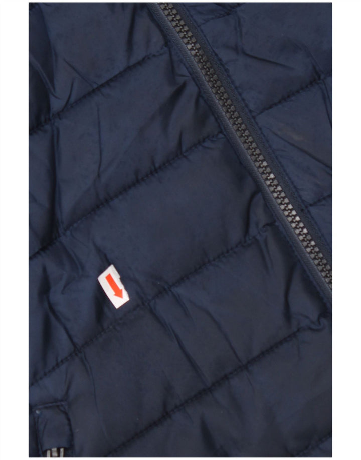 JACK & JONES Mens Hooded Padded Jacket UK 40 Large Navy Blue Polyester