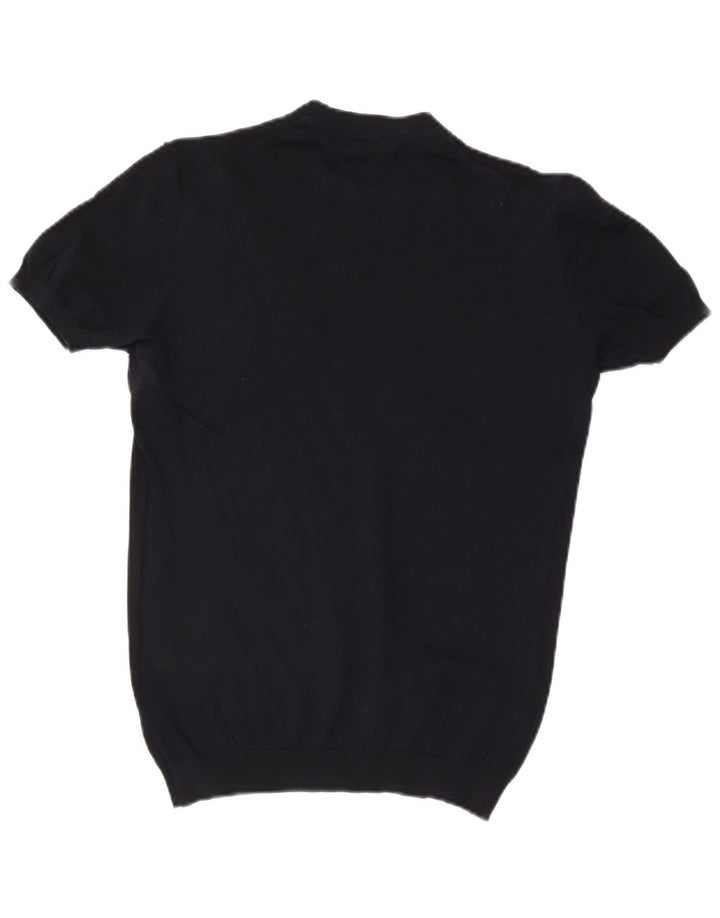 Massimo Dutti Mens T-Shirt Top Medium Navy Blue Cotton