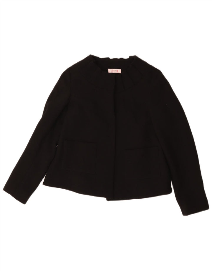 Jaqueta blazer feminina vintage IT 40 pequena lã preta