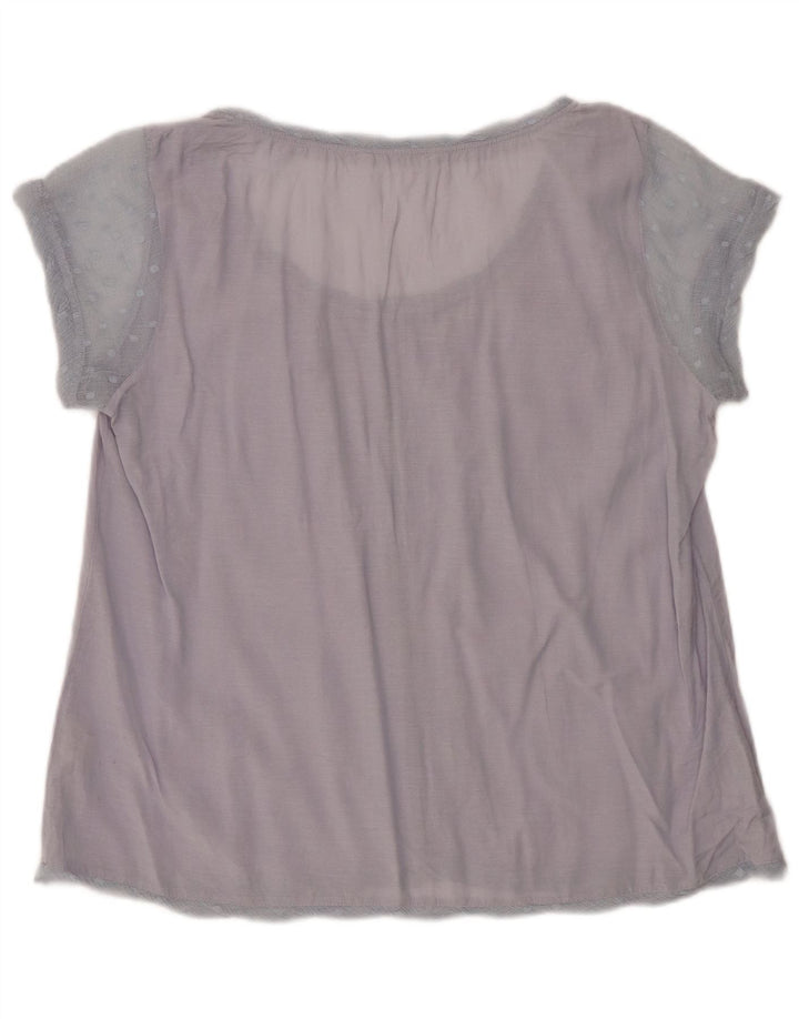 WHITE STUFF Womens Blouse Top UK 16 Large Blue Cotton