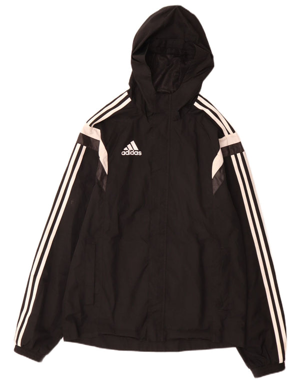 Adidas Ανδρικό μπουφάν βροχής με κουκούλα UK 36 Small Black Colourblock Πολυεστέρας