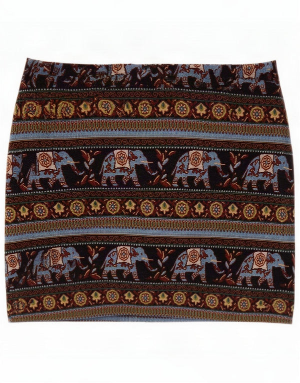 Fusta mini Louche pentru femei UK 10 Small W28 Black Animal Print Poliester