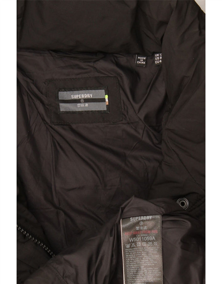 Superdry Womens Padded Jacket UK 12 Medium  Black Polyester
