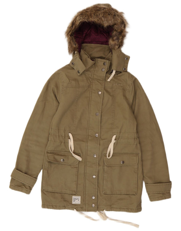Giacca parka con cappuccio da donna Animal UK 6 XS cotone kaki