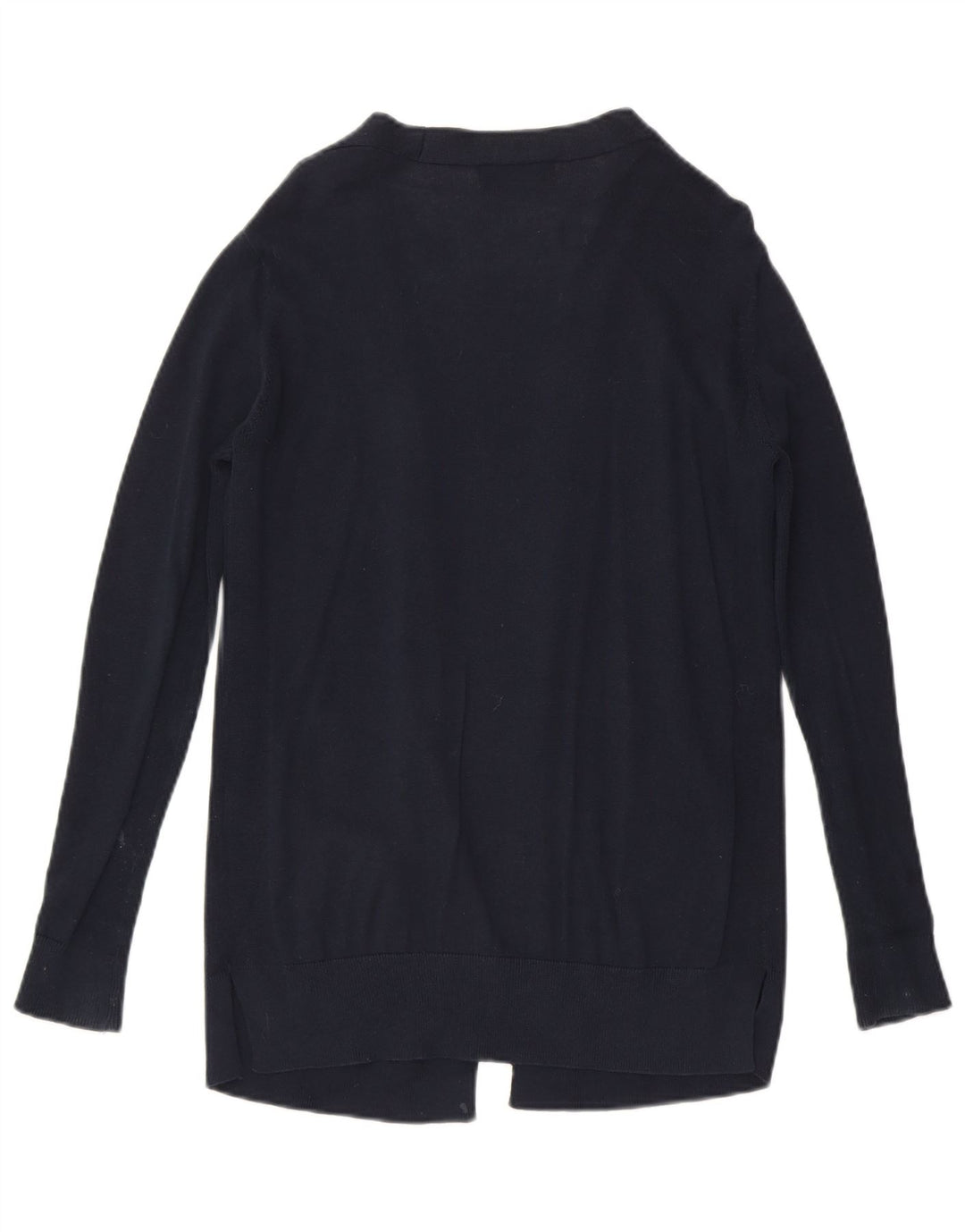MARKS & SPENCER Womens Open Cardigan Sweater UK 12 Medium Navy Blue Cotton